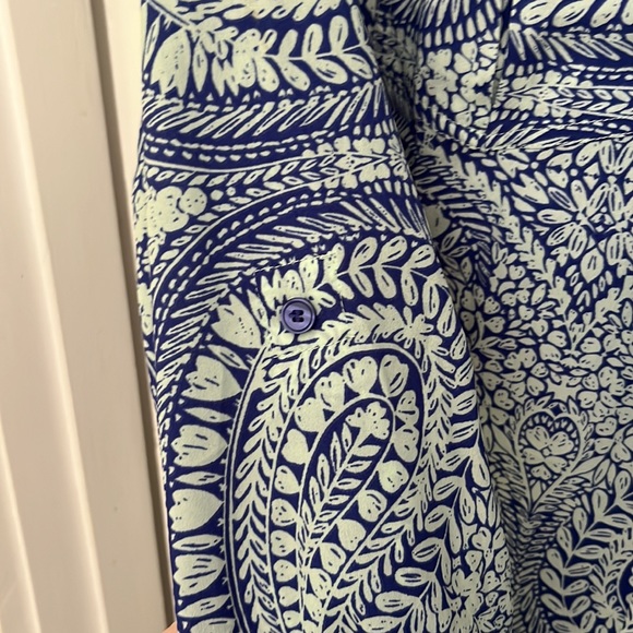 Talbots blue print shirt. Medium. New. Long sleeve. - Picture 3 of 3